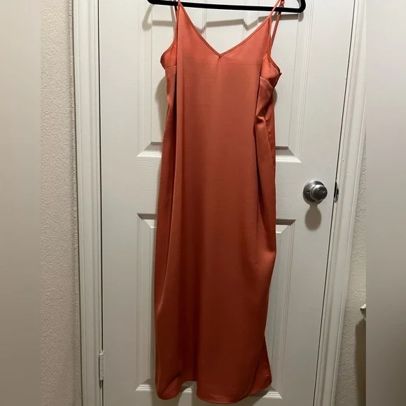 Silky orange slip dress - Picture 2 of 5
